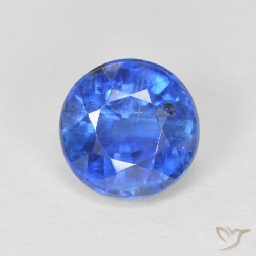 1.27ct Натуральный Темно-синий кианит, Круглый, SI