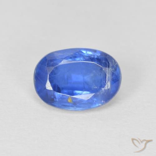 1.02ct Натуральный Средний темно-синий кианит, Овал, SI