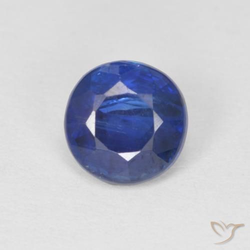 1.09ct Натуральный Темно-синий кианит, Круглый, SI