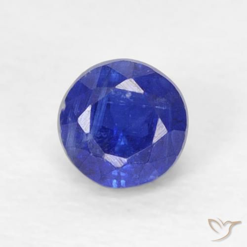 0.34ct Натуральный Интенсивный темно-синий кианит, Круглый, VVS-VS