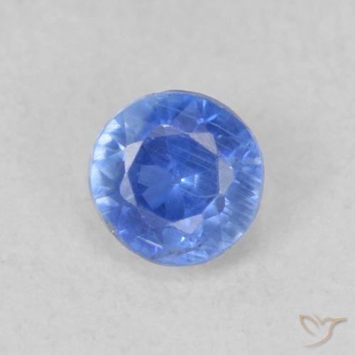 0.33ct Натуральный Темно-синий кианит, Круглый, VS-SI, Photo A