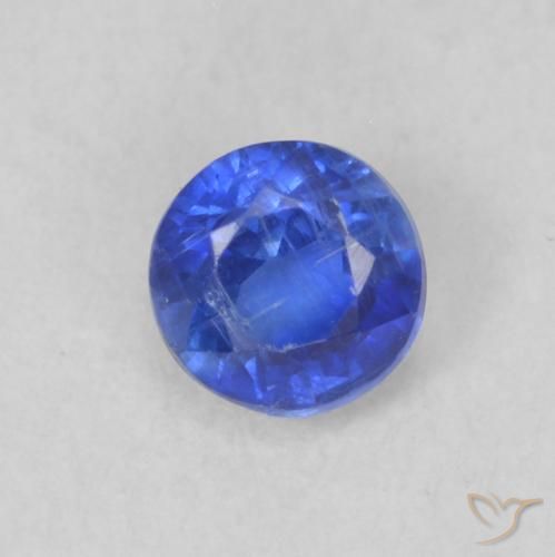 0.33ct Натуральный Темно-синий кианит, Круглый, VS-SI