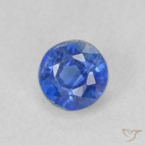 0.36ct Натуральный Яркий темно-синий кианит, Круглый, Чистота VS