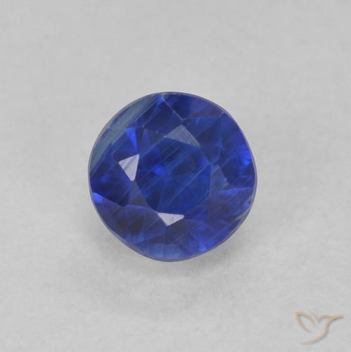 0.49ct Натуральный Темно-синий кианит, Круглый, SI