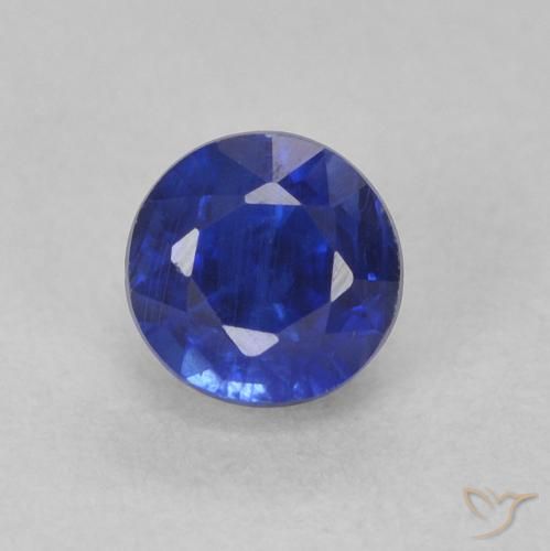 0.58ct Натуральный Темно-синий кианит, Круглый, SI