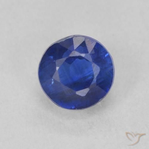 0.54ct Натуральный Темно-синий кианит, Круглый, SI