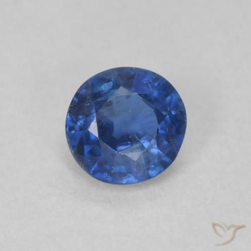 0.34ct Натуральный Темно-синий кианит, Круглый, SI