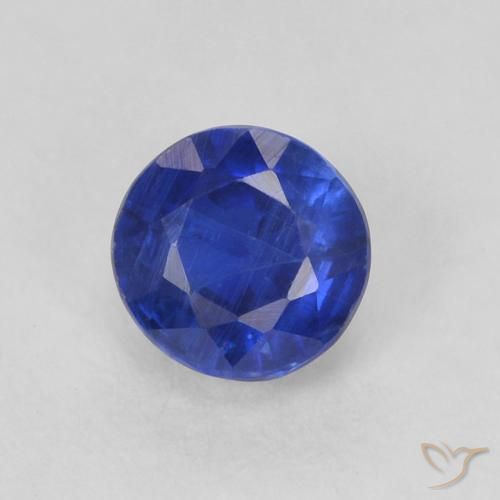 0.46ct Натуральный Темно-синий кианит, Круглый, SI
