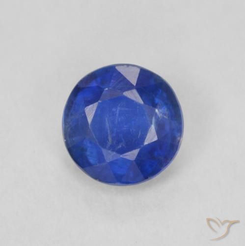 0.36ct Натуральный Темно-синий кианит, Круглый, SI