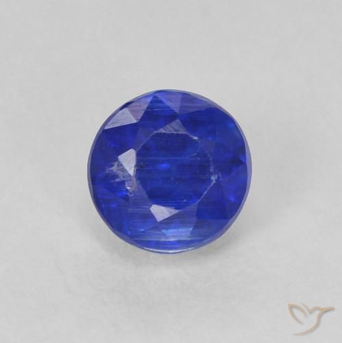 0.44ct Натуральный Интенсивный темно-синий кианит, Круглый, SI