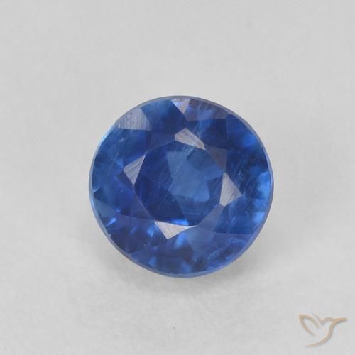 0.55ct Натуральный Темно-синий кианит, Круглый, SI