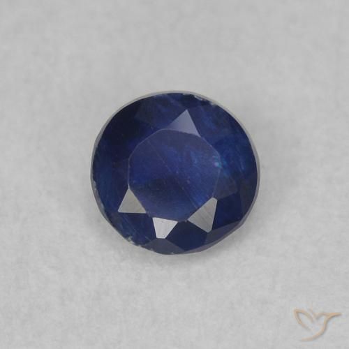0.30ct Натуральный Темно-синий кианит, Круглый, SI