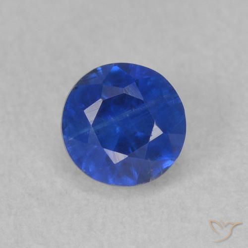 0.51ct Натуральный Глубокий лазурно-синий кианит, Круглый, SI