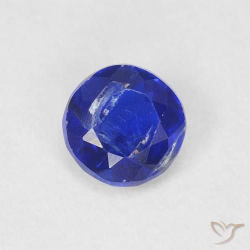 0.33ct Натуральный Темно-синий кианит, Круглый, SI