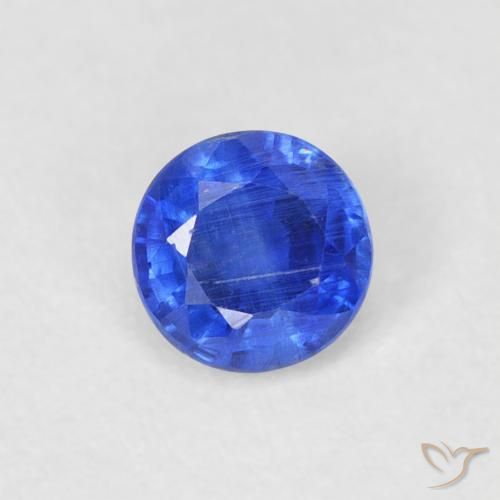 0.34ct Натуральный Глубокий лазурно-синий кианит, Круглый, SI