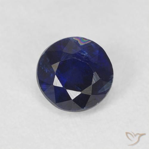 0.43ct Натуральный Темно-синий кианит, Круглый, SI