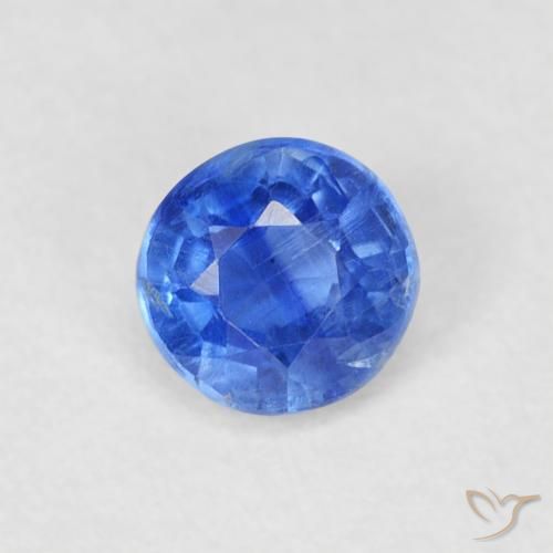 0.42ct Натуральный Средний темно-синий кианит, Круглый, SI