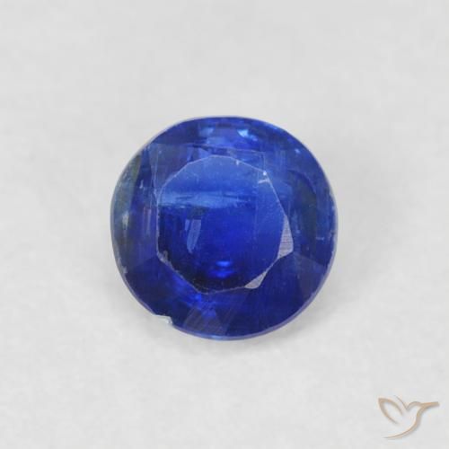 0.38ct Натуральный Темно-синий кианит, Круглый, SI
