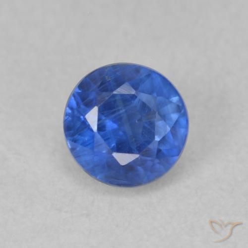 0.48ct Натуральный Темно-синий кианит, Круглый, SI