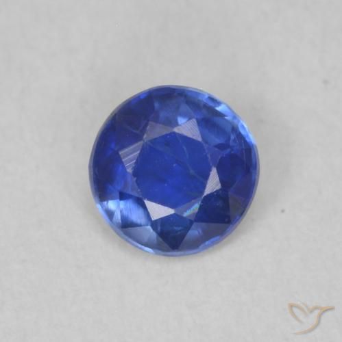 0.32ct Натуральный Темно-синий кианит, Круглый, SI