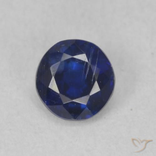 0.42ct Натуральный Темно-синий кианит, Круглый, SI