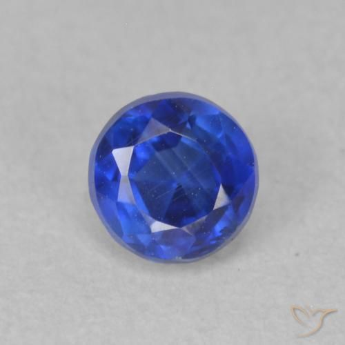0.47ct Натуральный Темно-синий кианит, Круглый, SI