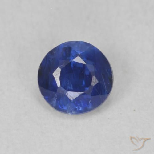 0.39ct Натуральный Темно-синий кианит, Круглый, SI
