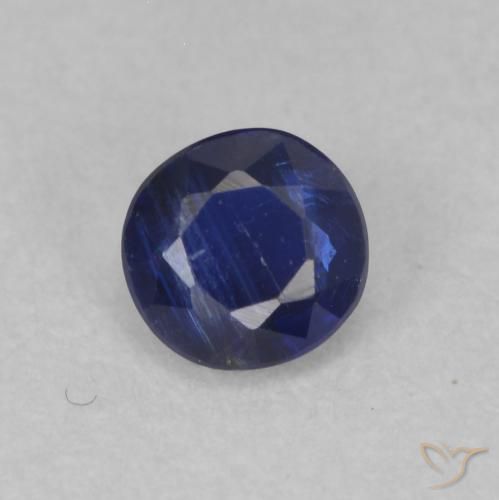 0.40ct Натуральный Темно-синий кианит, Круглый, SI