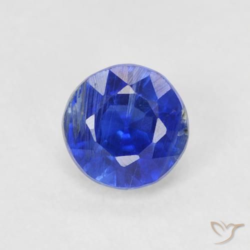0.45ct Натуральный Темно-синий кианит, Круглый, SI