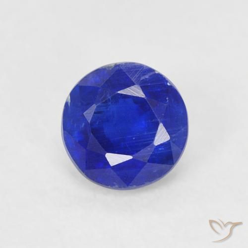 0.42ct Натуральный Темно-синий кианит, Круглый, SI