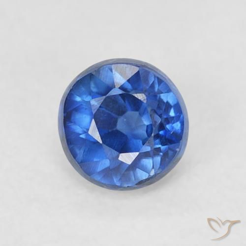 0.48ct Натуральный Темно-синий кианит, Круглый, VS-SI
