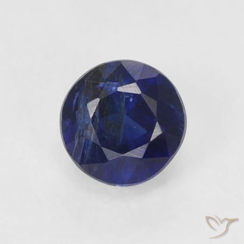 0.54ct Натуральный Очень темно-синий кианит, Круглый, SI