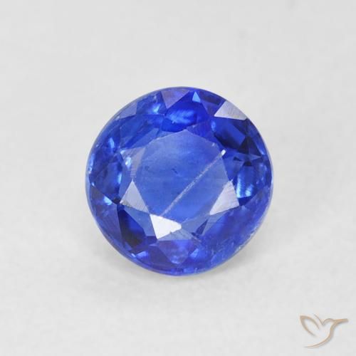 0.67ct Натуральный Темно-синий кианит, Круглый, SI