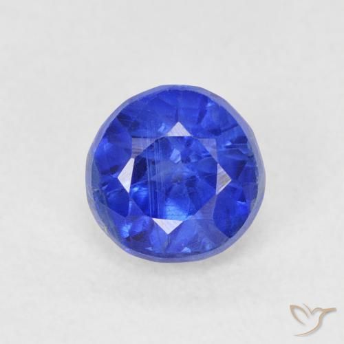 0.86ct Натуральный Глубокий лазурно-синий кианит, Круглый, SI