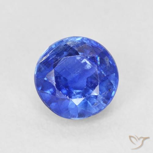 0.83ct Натуральный Темно-синий кианит, Круглый, SI