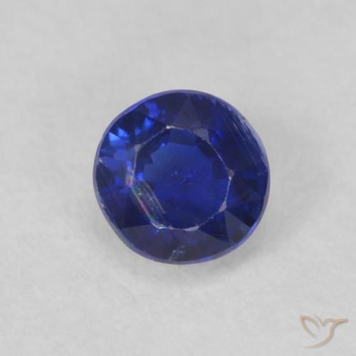 0.45ct Натуральный Очень темно-синий кианит, Круглый, VS-SI