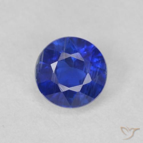 0.47ct Натуральный Электрический синий кианит, Круглый, VS-SI