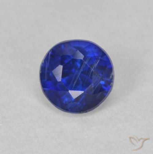 0.47ct Натуральный Интенсивный темно-синий кианит, Круглый, SI