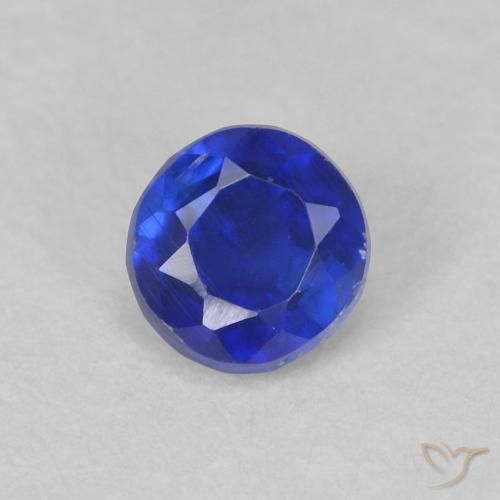 0.40ct Натуральный Интенсивный темно-синий кианит, Круглый, VS-SI