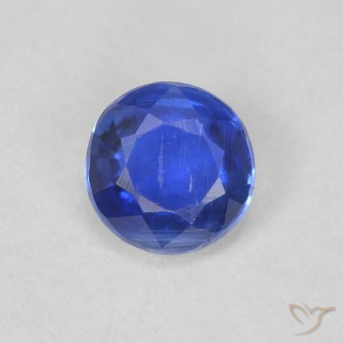 0.38ct Натуральный Темно-синий кианит, Круглый, VS-SI