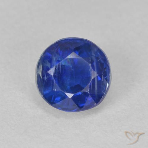 0.82ct Натуральный Темно-синий кианит, Круглый, SI