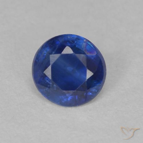 0.52ct Натуральный Темно-синий кианит, Круглый, SI