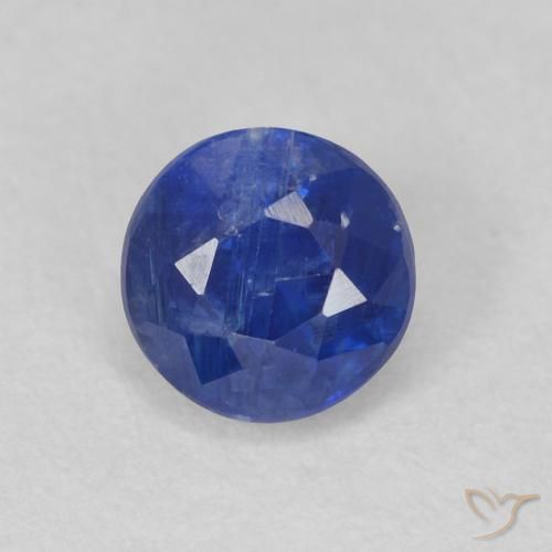 0.79ct Натуральный Темно-синий кианит, Круглый, SI