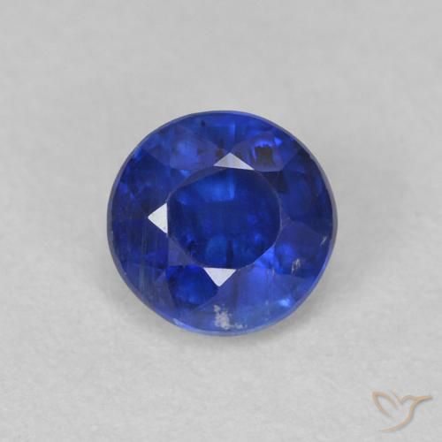 0.68ct Натуральный Темно-синий кианит, Круглый, SI
