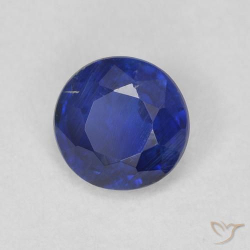0.64ct Натуральный Темно-синий кианит, Круглый, SI