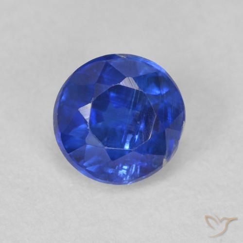 0.77ct Натуральный Темно-синий кианит, Круглый, SI