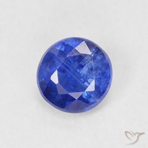 0.71ct Натуральный Темно-синий кианит, Круглый, SI