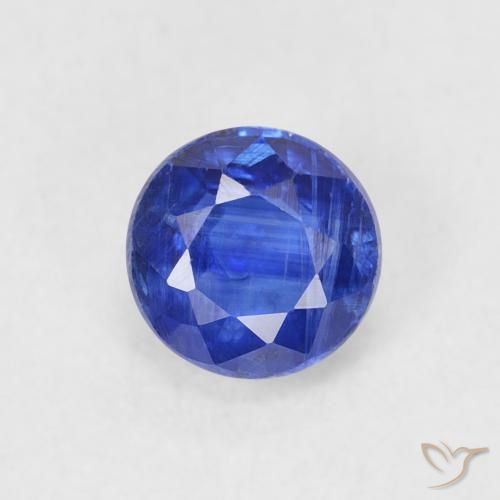 0.73ct Натуральный Темно-синий кианит, Круглый, SI