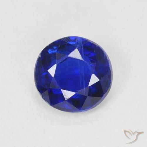 0.53ct Натуральный Интенсивный темно-синий кианит, Круглый, SI