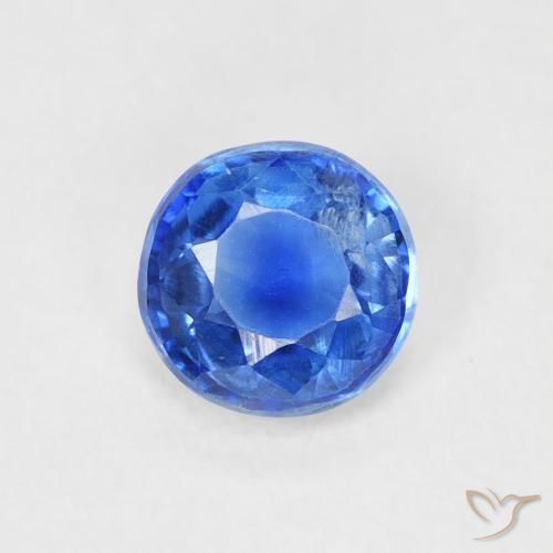 0.65ct Натуральный Яркий темно-синий кианит, Круглый, SI